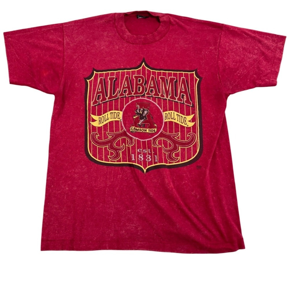 Single Stitch Alabama Crimson Tide T Shirt Mens Large Red Graphic Tee
